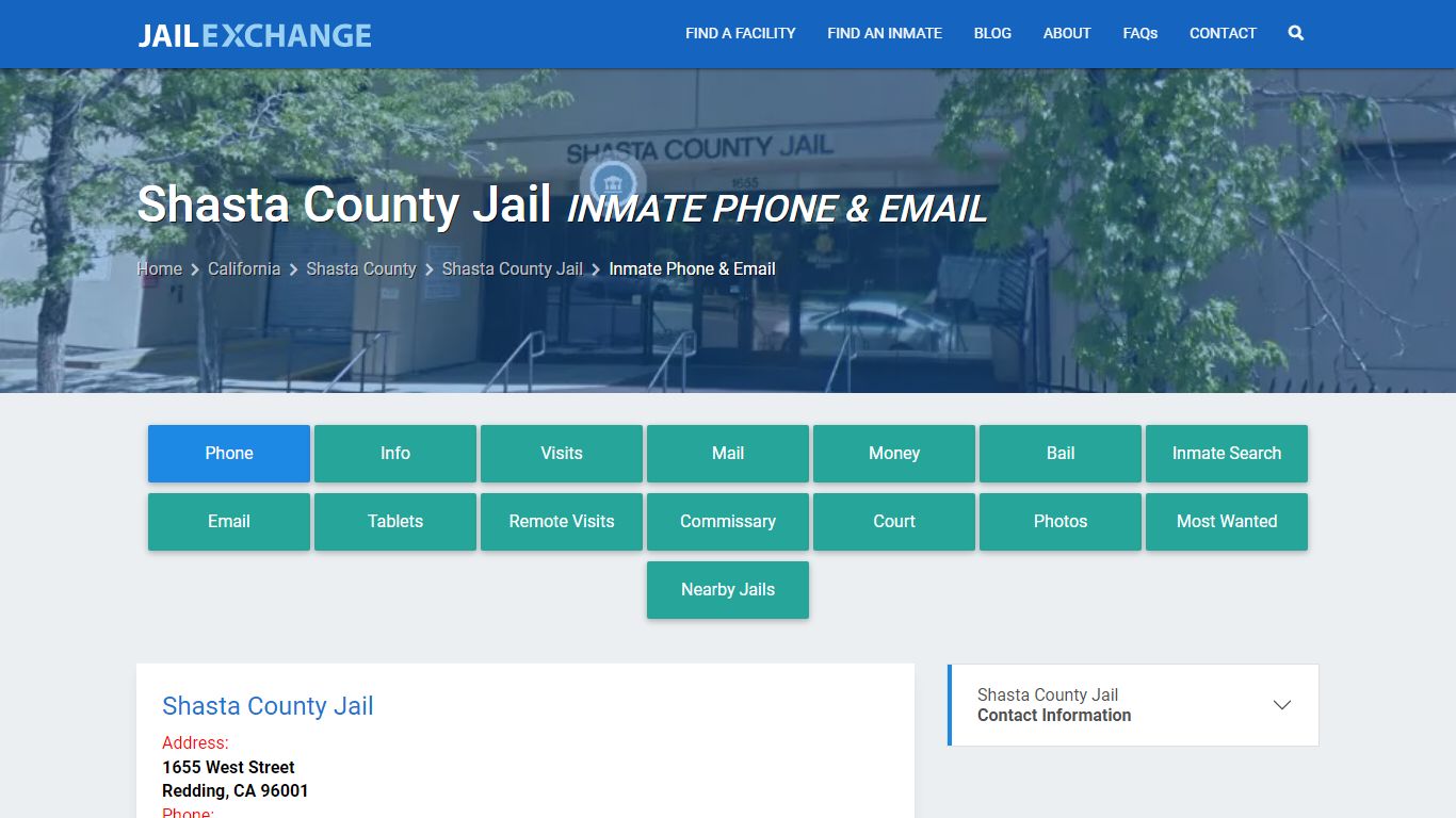 Inmate Phone - Shasta County Jail, CA - Jail Exchange